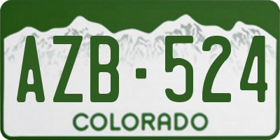 CO license plate AZB524