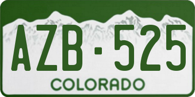 CO license plate AZB525