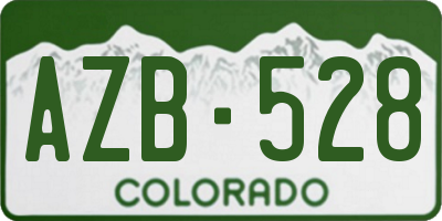 CO license plate AZB528