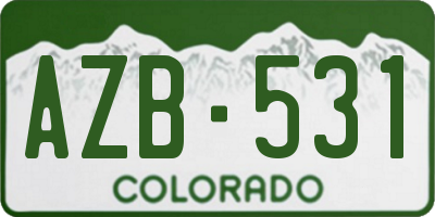 CO license plate AZB531