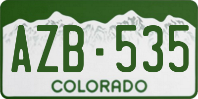 CO license plate AZB535