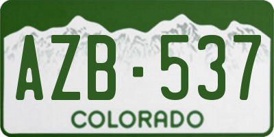 CO license plate AZB537