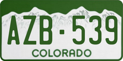 CO license plate AZB539