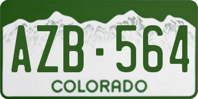 CO license plate AZB564