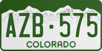 CO license plate AZB575