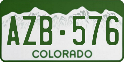 CO license plate AZB576