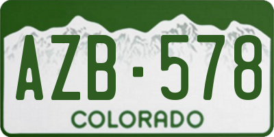 CO license plate AZB578