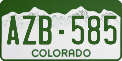 CO license plate AZB585