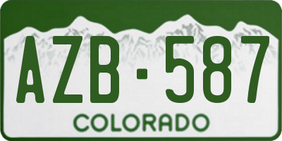 CO license plate AZB587
