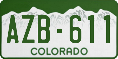 CO license plate AZB611