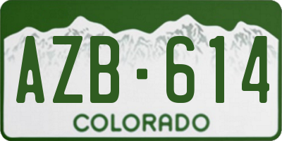 CO license plate AZB614