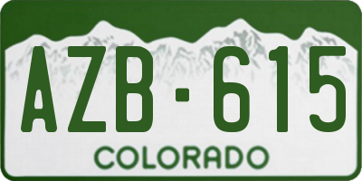 CO license plate AZB615