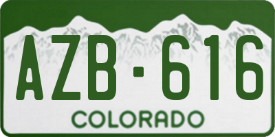 CO license plate AZB616