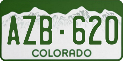 CO license plate AZB620