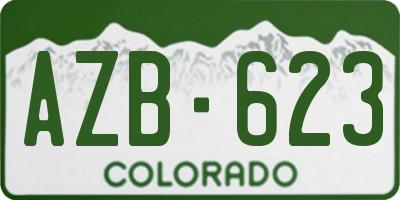 CO license plate AZB623