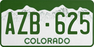 CO license plate AZB625