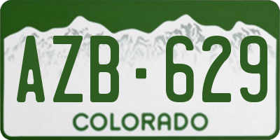 CO license plate AZB629