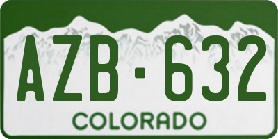 CO license plate AZB632