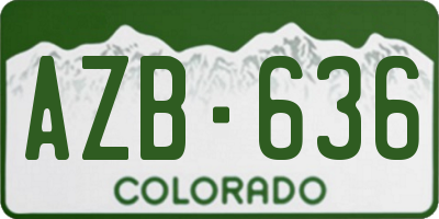 CO license plate AZB636