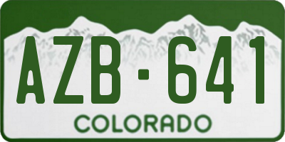 CO license plate AZB641