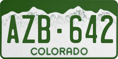 CO license plate AZB642