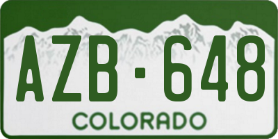 CO license plate AZB648