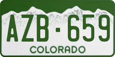 CO license plate AZB659