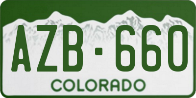 CO license plate AZB660