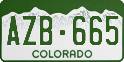 CO license plate AZB665