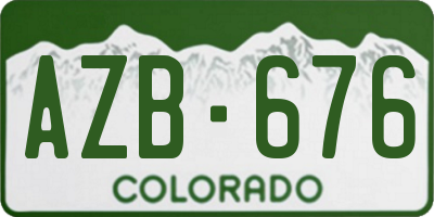 CO license plate AZB676