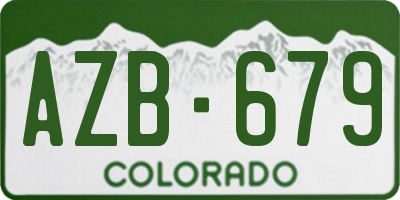 CO license plate AZB679