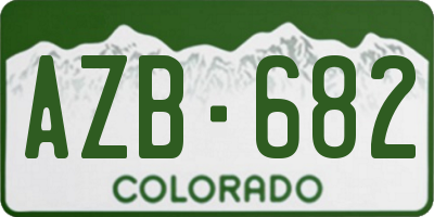 CO license plate AZB682