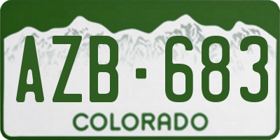 CO license plate AZB683