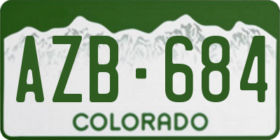 CO license plate AZB684