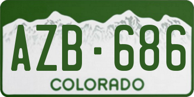 CO license plate AZB686