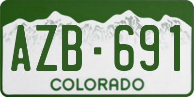 CO license plate AZB691