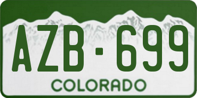 CO license plate AZB699
