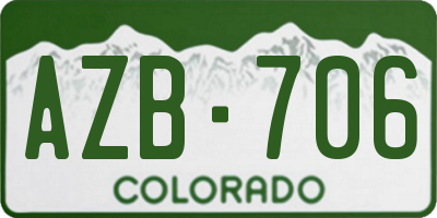 CO license plate AZB706
