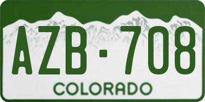 CO license plate AZB708