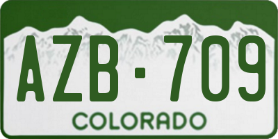 CO license plate AZB709