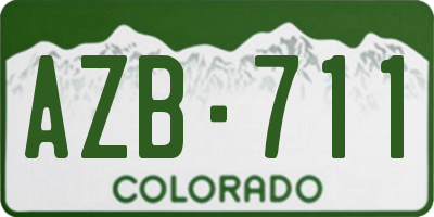 CO license plate AZB711