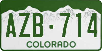 CO license plate AZB714