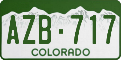 CO license plate AZB717