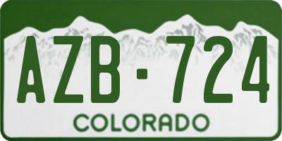 CO license plate AZB724