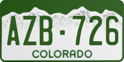 CO license plate AZB726