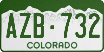 CO license plate AZB732