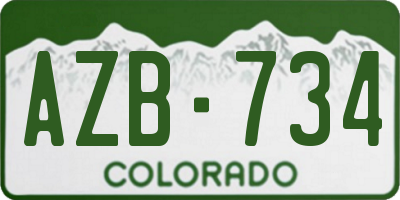 CO license plate AZB734