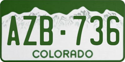 CO license plate AZB736