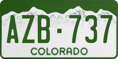 CO license plate AZB737