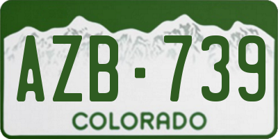 CO license plate AZB739